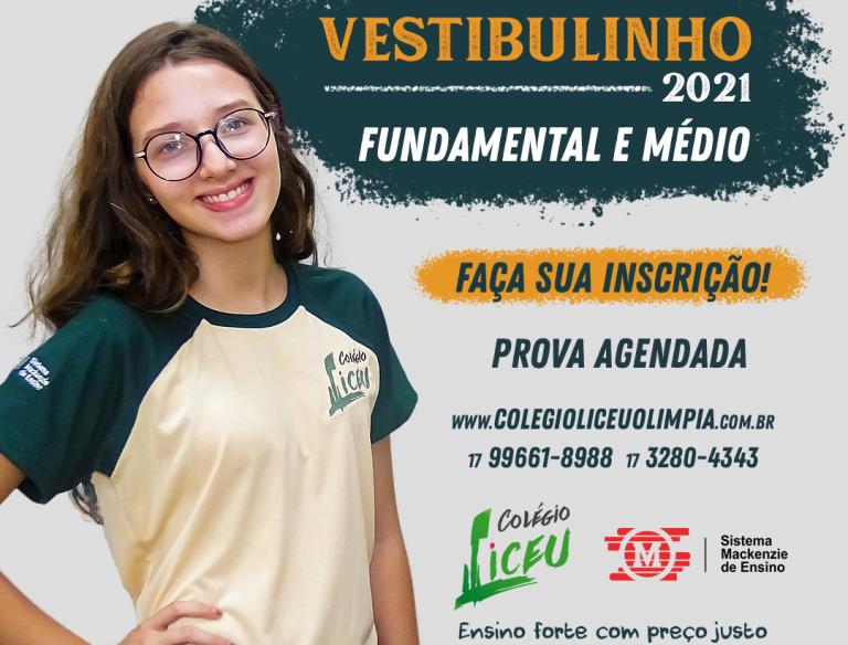 Read more about the article Vestibulinho do Colégio Liceu Olímpia para o ano letivo de 2021